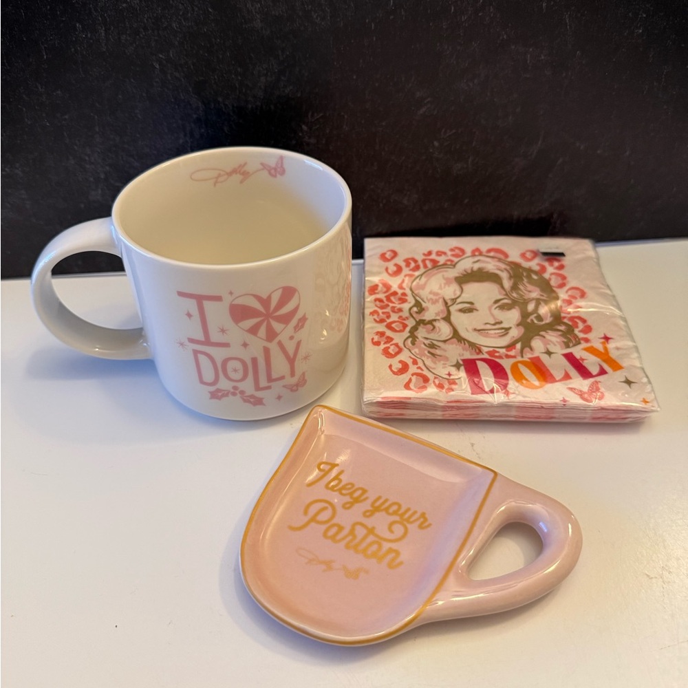 Dolly Parton White and Pink Mug
